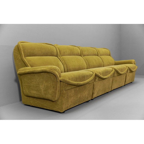 Image 1 of Vintage green living room set in Teddy fabric, Italy 1960