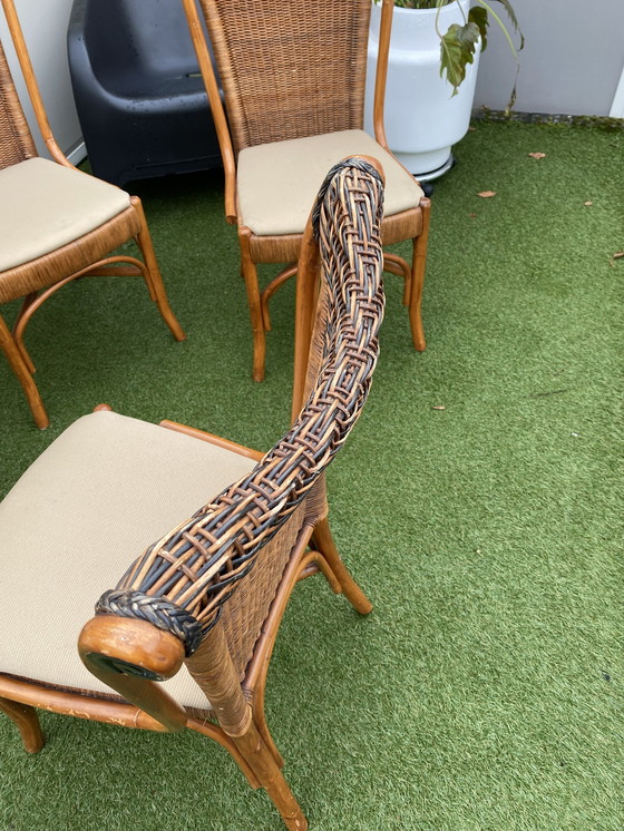 Image 1 of 4 Pieces Rattan Design Dining Chairs