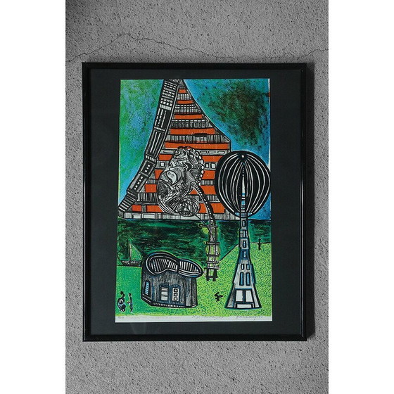 Image 1 of Litografia a colori d'epoca House of Science di Paul Holsby, 1978