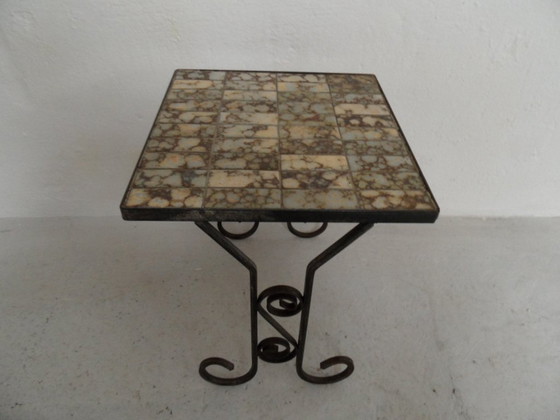 Image 1 of Vintage Side Table With Tiles 1960'S