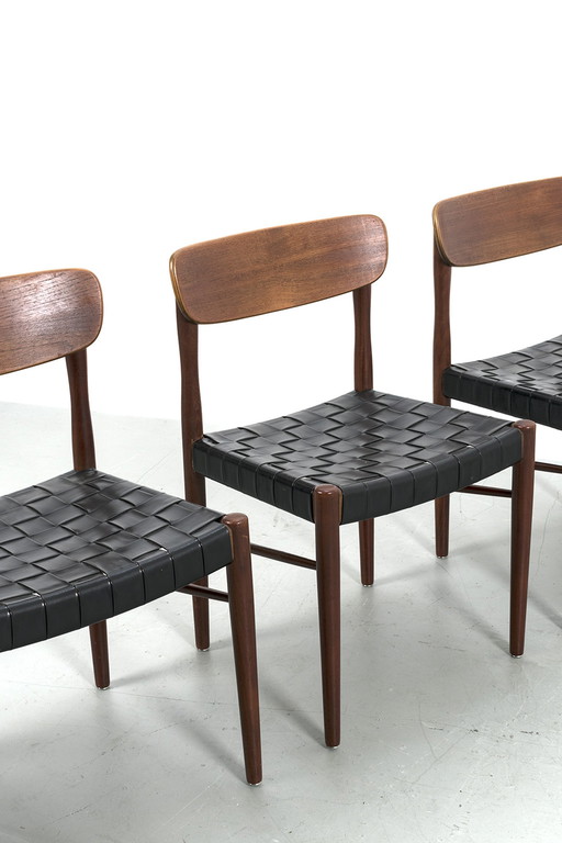 4 sedie in legno vintage