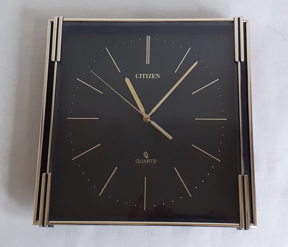 Image 1 of Citizen Wall Clock Qk2421-B In Art Deco Style