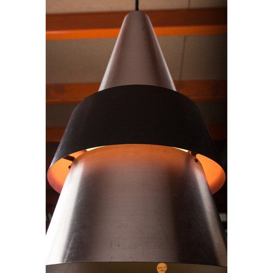 Image 1 of Vintage Zénith pendant lamp in aluminum and metal by Jo Hammerborg for Fog and Mørup, Denmark 1960