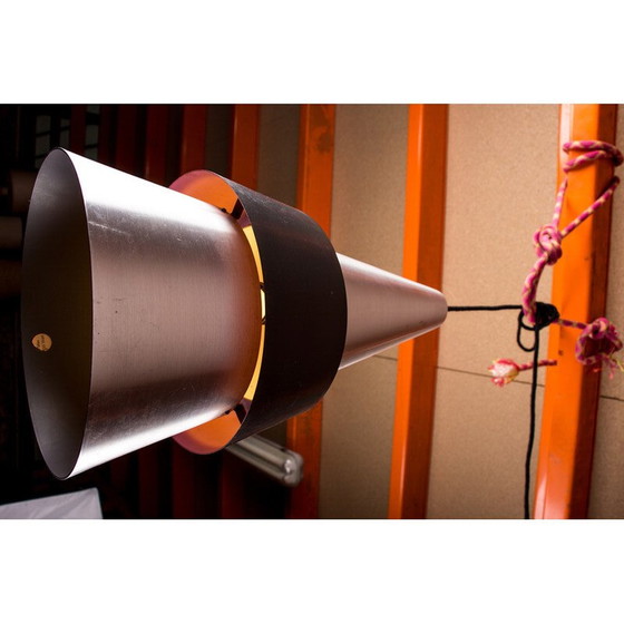 Image 1 of Vintage Zénith pendant lamp in aluminum and metal by Jo Hammerborg for Fog and Mørup, Denmark 1960