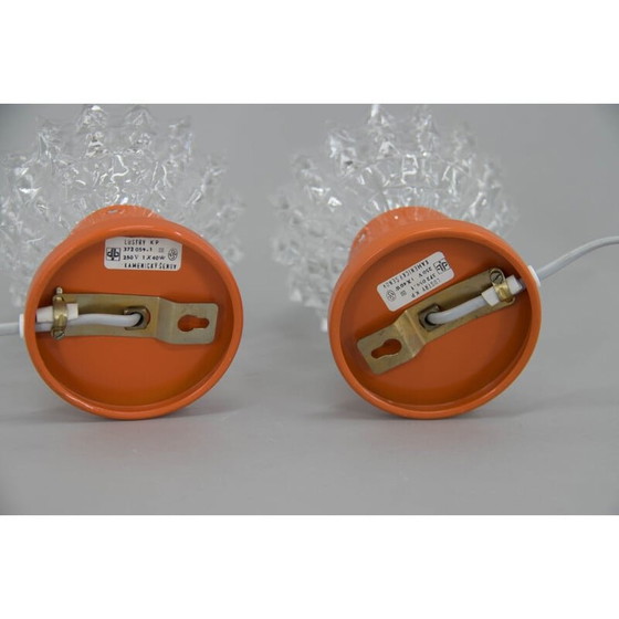 Image 1 of Pair of vintage orange table lamps by Kamenicky Senov, 1970s