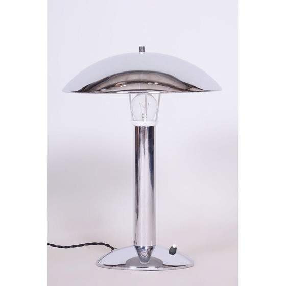 Image 1 of Vintage Art Deco table lamp in chrome steel, Czechoslovakia 1930