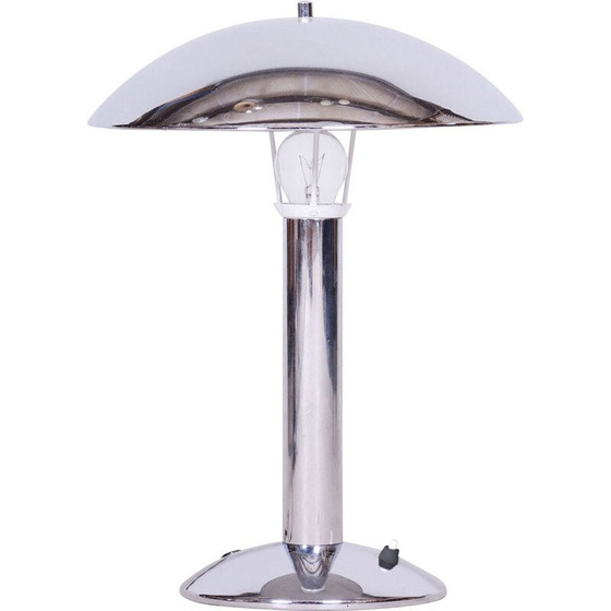 Image 1 of Vintage Art Deco table lamp in chrome steel, Czechoslovakia 1930