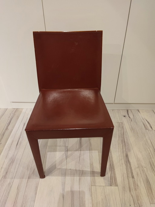 2x Italia Corum Design Leather Chairs