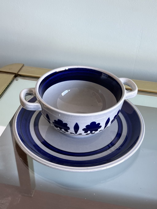 Boch Belgium Hand Painted Soup Bowl