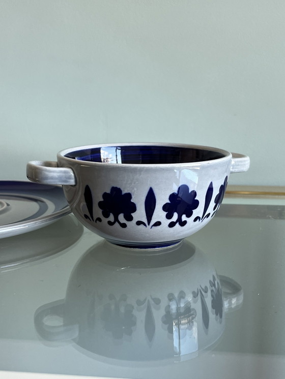 Image 1 of Boch Belgium Hand Painted Soup Bowl