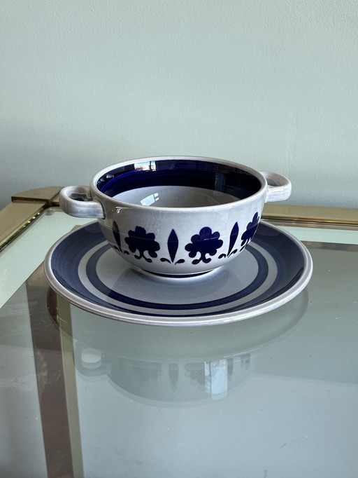 Boch Belgium Hand Painted Soup Bowl