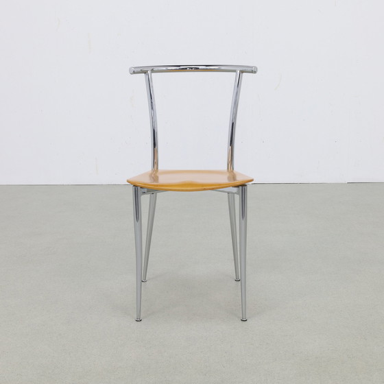 Image 1 of 4x Postmodern Dining Chair in Chrome and plywood by Segis, 1990s