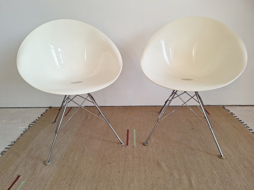 Kartell Eros Eiffel Tower Legs Chair By Philippe Starck, 2 Pieces