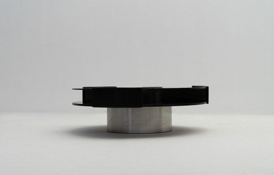 Image 1 of Round Coffee Table With Hidden Bar And Storage