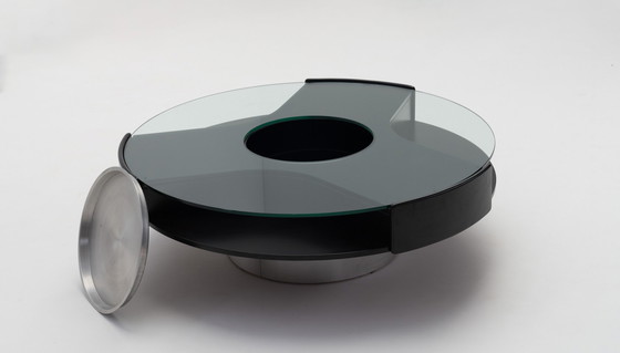 Image 1 of Round Coffee Table With Hidden Bar And Storage