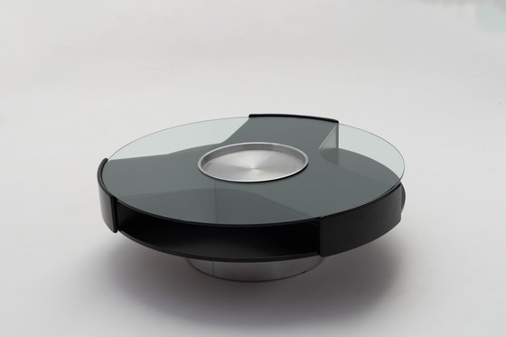 Image 1 of Round Coffee Table With Hidden Bar And Storage