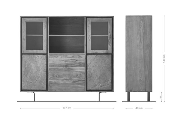 Image 1 of Delife - Display case Juwelo Acacia wood / Slate