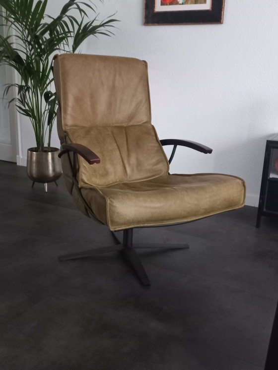 Image 1 of Modern Leather Swivel Armchair