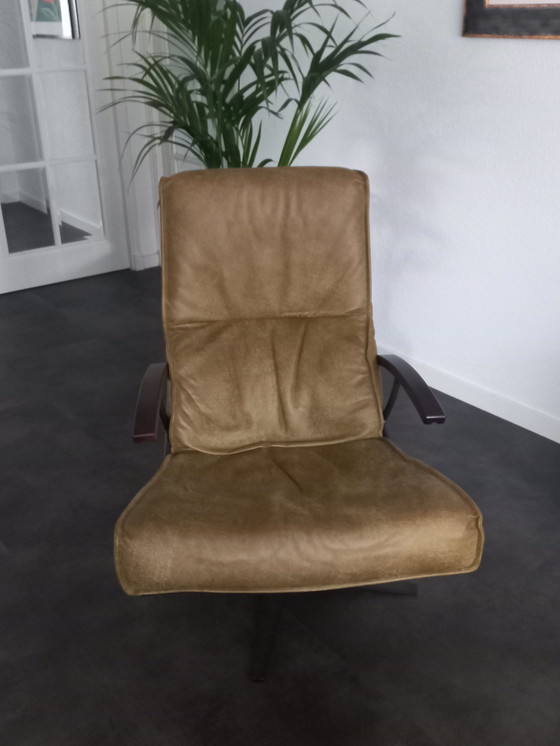 Image 1 of Modern Leather Swivel Armchair