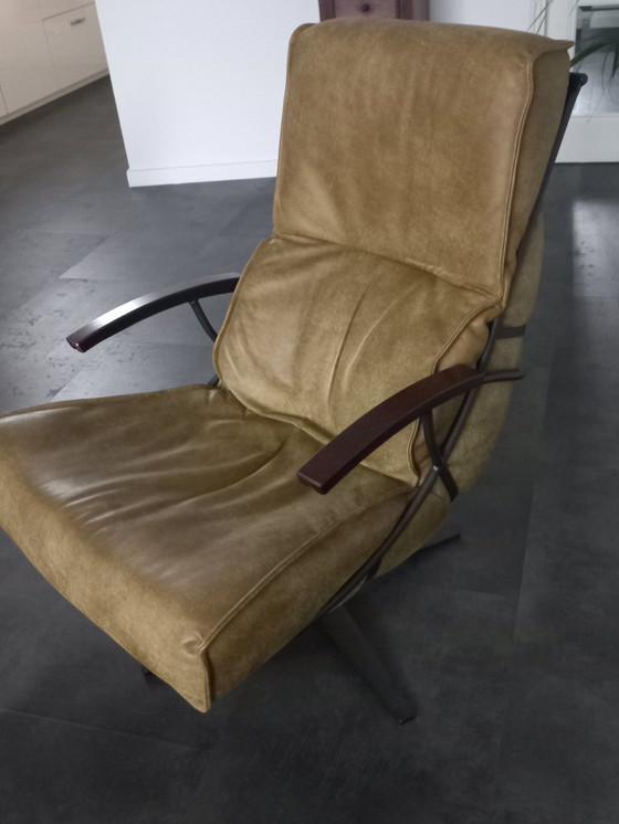 Image 1 of Modern Leather Swivel Armchair