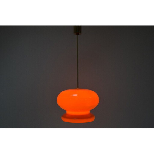 Vintage glass pendant lamp, Czechoslovakia 1960