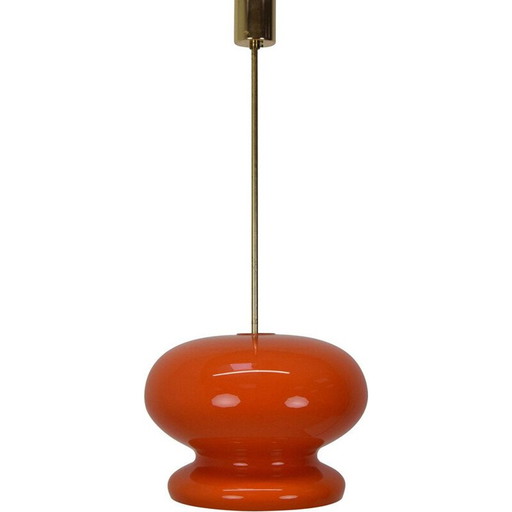 Vintage glass pendant lamp, Czechoslovakia 1960