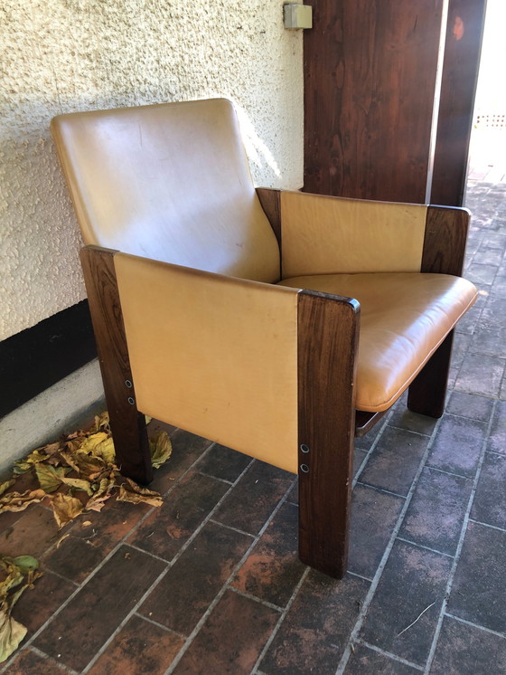 Image 1 of 2x Cassina Rosewood Armchairs Mod. 917 By Afra & Tobia Scarpa