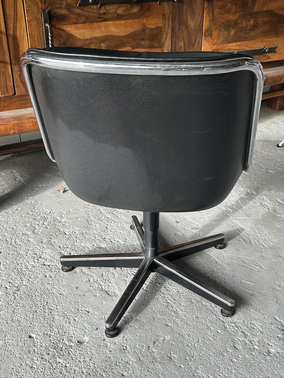 Image 1 of Fireside chair Pollock Knoll Black Leather 1980 Edition