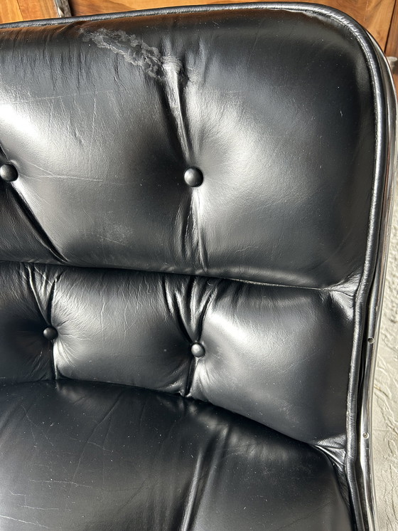 Image 1 of Fireside chair Pollock Knoll Black Leather 1980 Edition