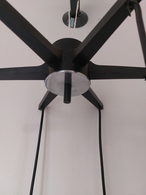 Image 1 of Mid - Century 6 Arms Solken Leuchten Pendant Lamp