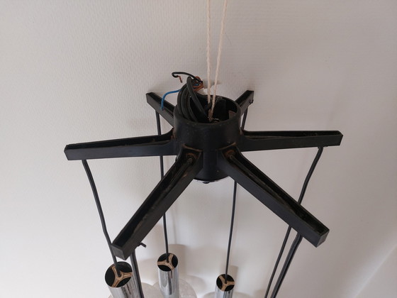 Image 1 of Mid - Century 6 Arms Solken Leuchten Pendant Lamp