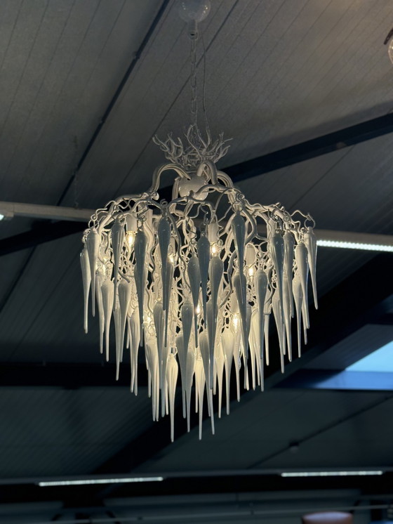 Image 1 of Brand van Egmond Hollywood Glass White Chandelier D80