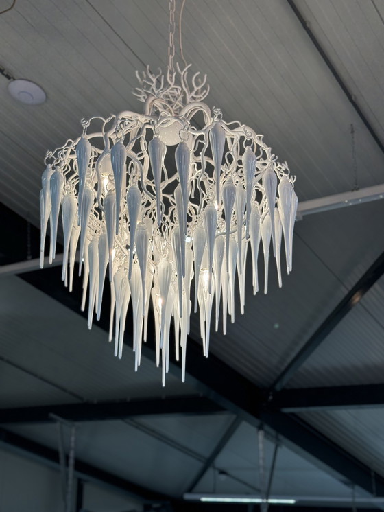 Image 1 of Brand van Egmond Hollywood Glass White Chandelier D80