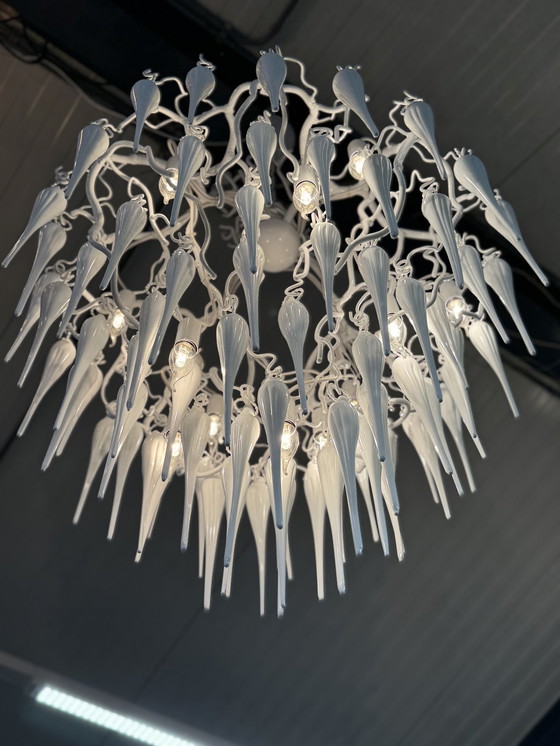 Image 1 of Brand van Egmond Hollywood Glass White Chandelier D80