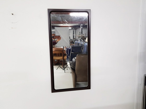 Image 1 of Large mid-century brown plastic mirror, 1970's