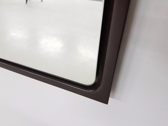 Image 1 of Large mid-century brown plastic mirror, 1970's