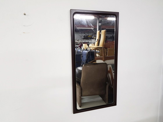 Image 1 of Large mid-century brown plastic mirror, 1970's