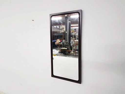 Large mid-century brown plastic mirror, 1970's