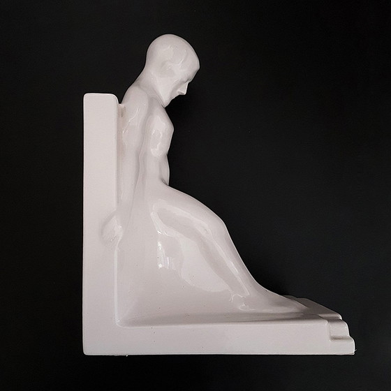 Image 1 of Art Deco Bookends by Godefridus Boonekamp for Plateelbakkerij Schoonhoven, 1930s, Set of 2