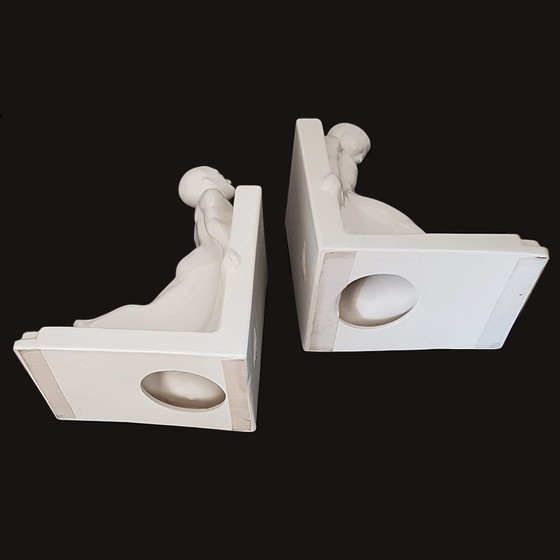 Image 1 of Art Deco Bookends by Godefridus Boonekamp for Plateelbakkerij Schoonhoven, 1930s, Set of 2