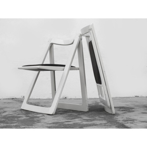 Pair of vintage Trieste chairs in wood and velvet by Jacober Aldo and D'Aniello for Bazzani Itaky, 1970