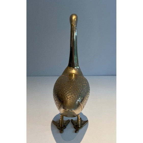 Image 1 of Scultura decorativa vintage in ottone a forma di anatra, 1970