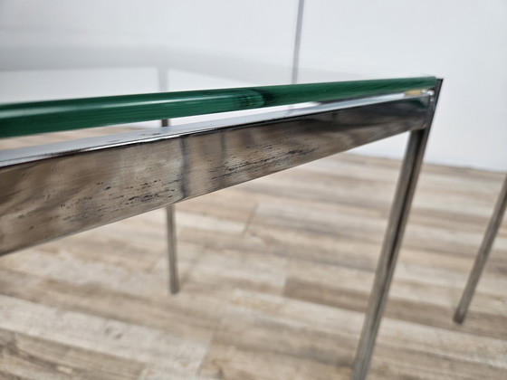 Image 1 of Mid Century Coffee Tables In Steel And Clear Glass