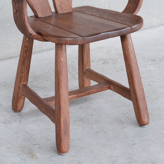 Image 1 of Set of 4 oakwood mid-century dining chairs, Belgium 1970s