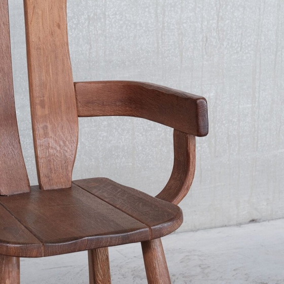 Image 1 of Set of 4 oakwood mid-century dining chairs, Belgium 1970s