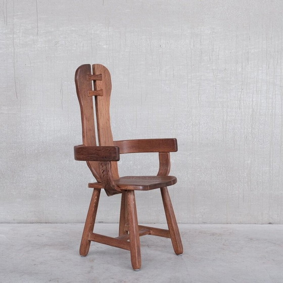 Image 1 of Set of 4 oakwood mid-century dining chairs, Belgium 1970s