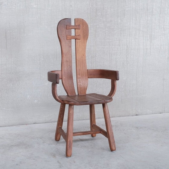 Image 1 of Set of 4 oakwood mid-century dining chairs, Belgium 1970s