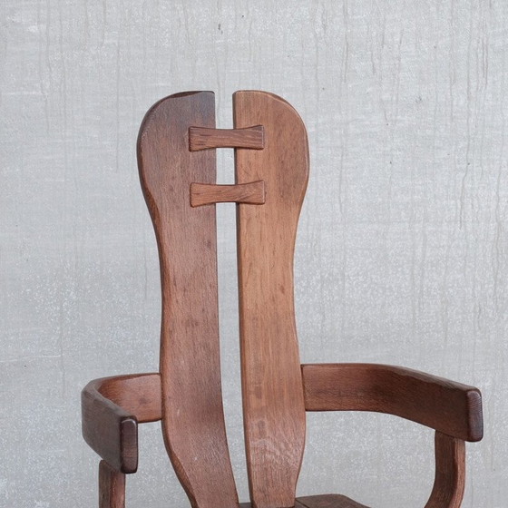 Image 1 of Set of 4 oakwood mid-century dining chairs, Belgium 1970s