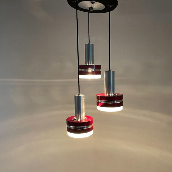 Image 1 of Vintage italian metal and glass pendant lamp, 1960s