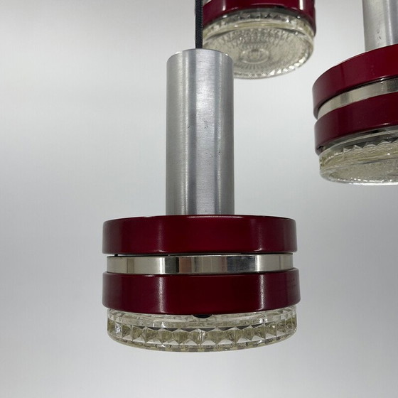 Image 1 of Vintage italian metal and glass pendant lamp, 1960s